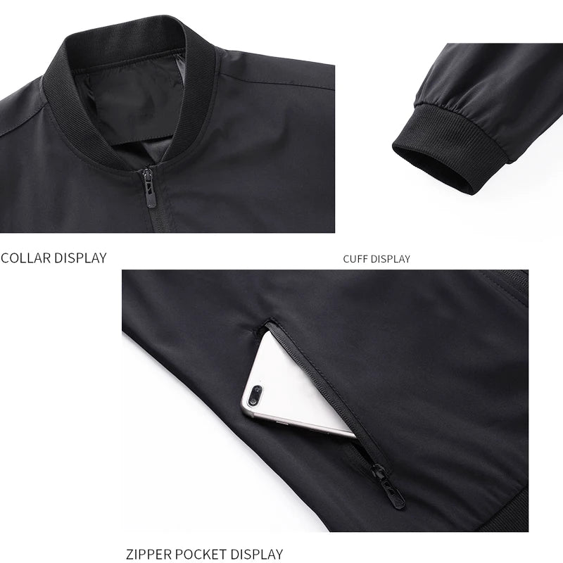 Newest Spring Jacket Men Casual Jacket Zipper Pocket Bomber Jacket Men's Jackets Slim Fit Luxury Baseball Coats L-3XL Outerwear