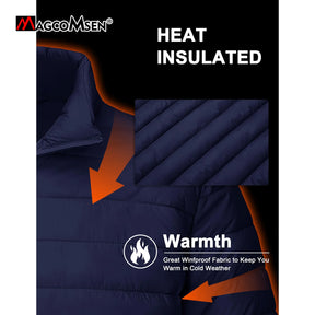MAGCOMSEN Lightweight Puffer Jacket Mens Winter Thermal Warm Quilted Coat Waterproof Windproof Puffy Jackets Male Windbreaker